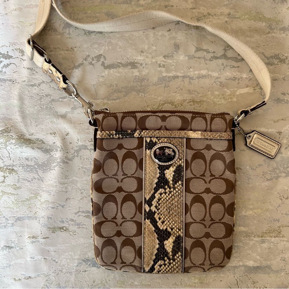 Coach Brown and Tan Crossbody Bag